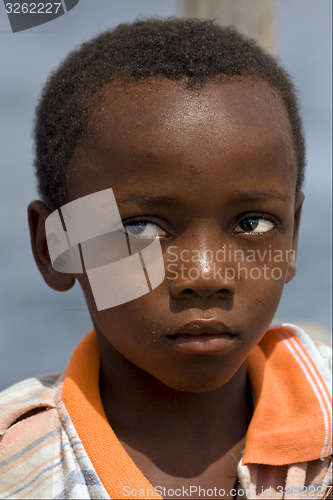 Image of sad little boy in zanzibar