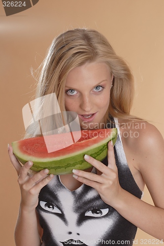 Image of Woman with melon