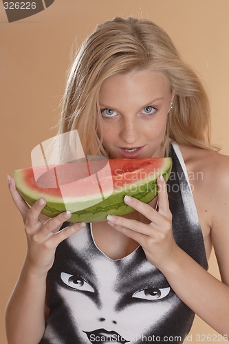 Image of Woman with melon