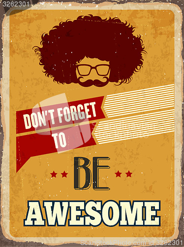 Image of Retro metal sign \" Be awesome\"