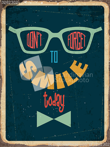 Image of Retro metal sign \" Dont\'t forget to smile\"