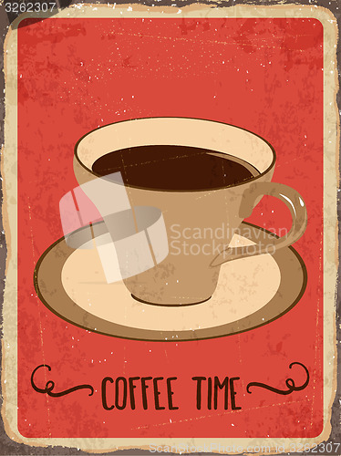 Image of Retro metal sign \" Coffee time\"