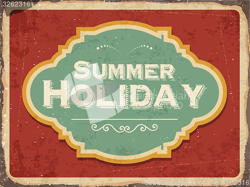 Image of Retro metal sign \" Summer holiday\"