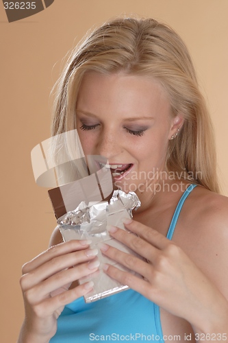 Image of Woman with chocolate