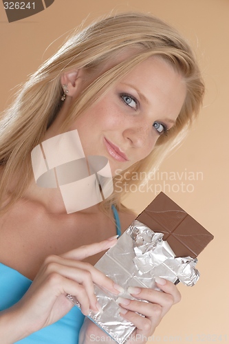 Image of Woman with chocolate