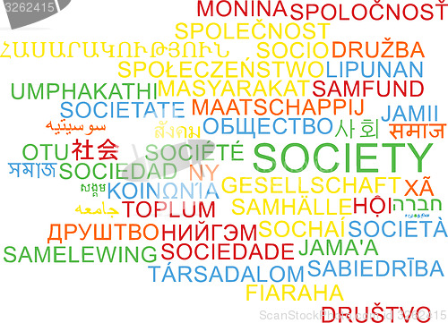 Image of Society multilanguage wordcloud background concept