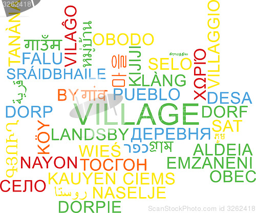 Image of Village multilanguage wordcloud background concept