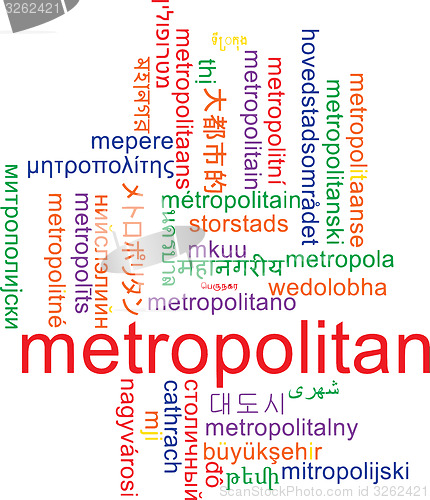 Image of Metropolitan multilanguage wordcloud background concept