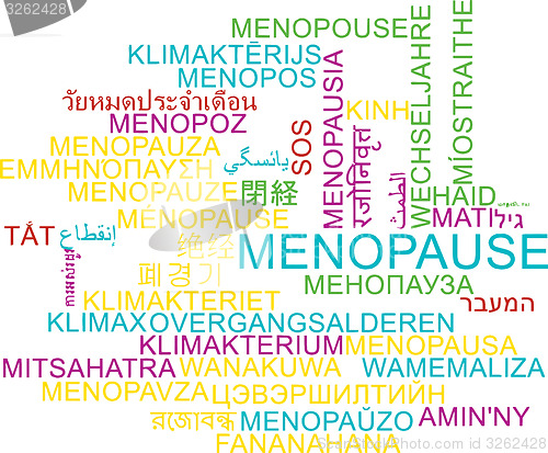 Image of Menopause multilanguage wordcloud background concept