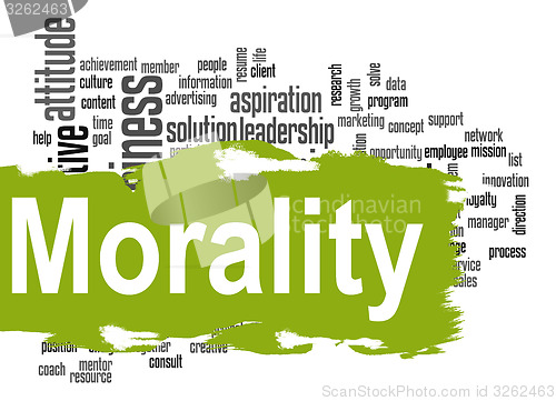 Image of Morality word cloud with green banner