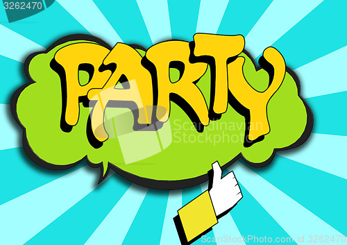 Image of Pop Art comics icon with party word