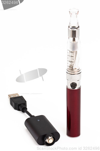 Image of E-cigarette with charging cable