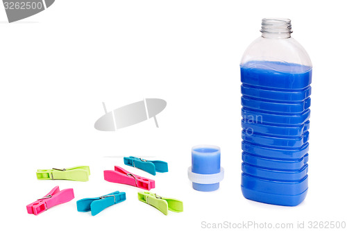 Image of Fabric softener with clothespins