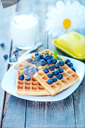 Image of waffle with blueberry 