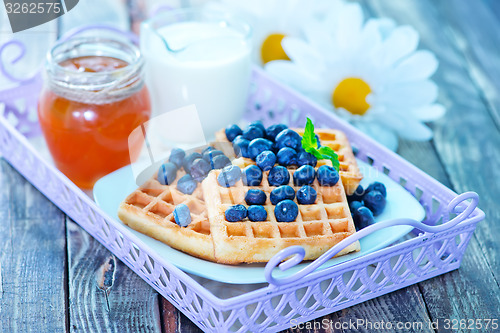 Image of waffle with blueberry 