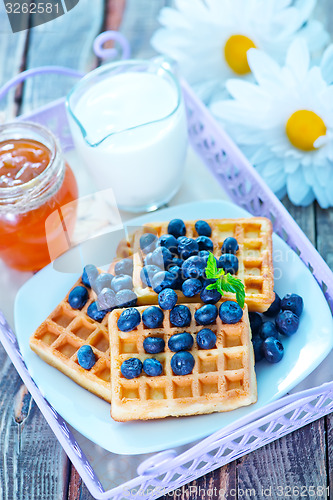 Image of waffle with blueberry 