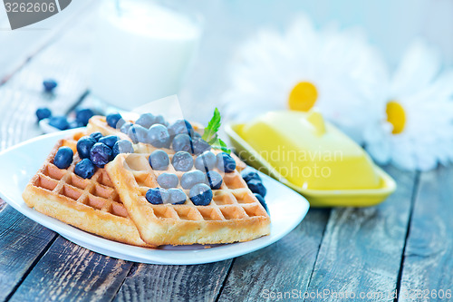 Image of waffle with blueberry 