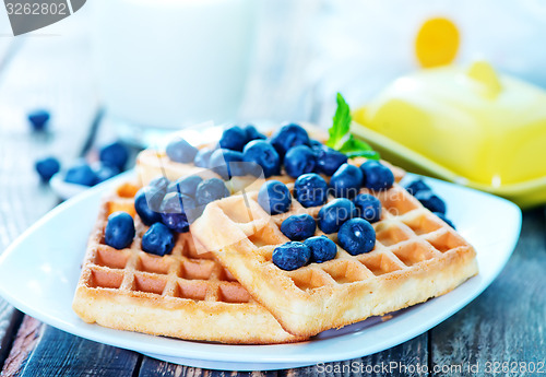 Image of waffle with blueberry 