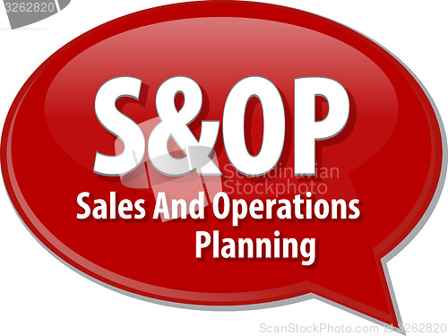 Image of S&OP acronym word speech bubble illustration