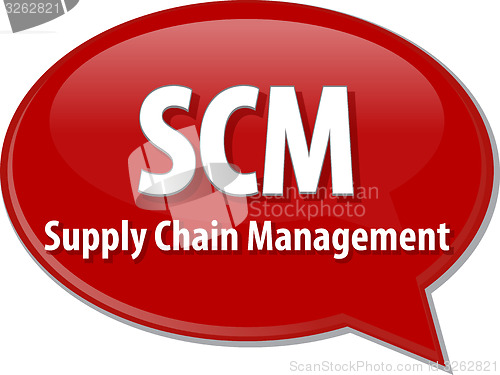 Image of SCM acronym word speech bubble illustration