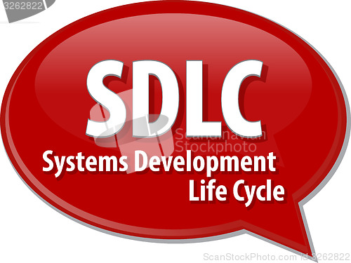 Image of SDLC acronym word speech bubble illustration