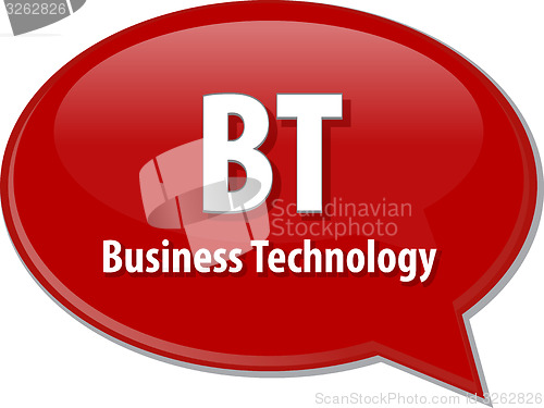 Image of BT acronym word speech bubble illustration