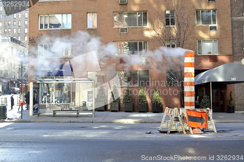 Image of NYC street steaming