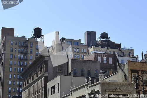 Image of Water towers against the sky