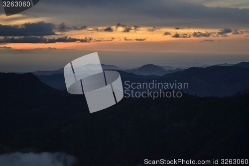 Image of Darkness falling on the Sequoia National Park