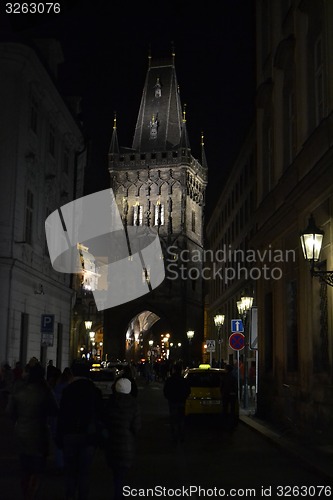 Image of Powder tower at night