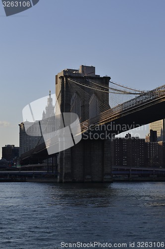 Image of Brooklyn bridge from the water