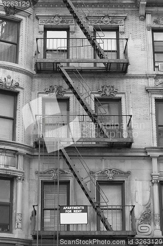 Image of Black and white fire escape