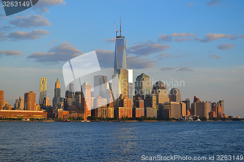 Image of NYC\'s financial district from the water