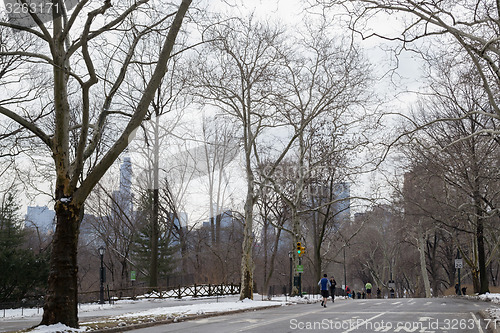 Image of Exercise in Central Park in winter