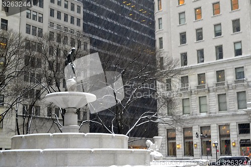 Image of Pulitzer Fountain in winter