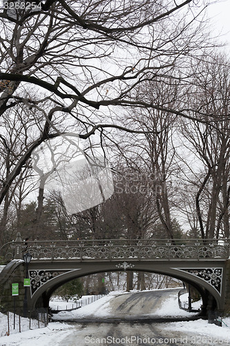 Image of South East Reservoir bridge under the snow