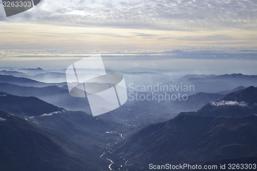 Image of Sierra Nevada on the mist