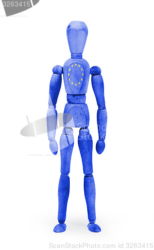 Image of Wood figure mannequin with flag bodypaint - European Union