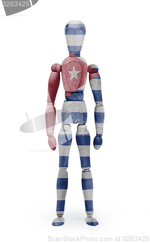 Image of Wood figure mannequin with flag bodypaint - Cuba