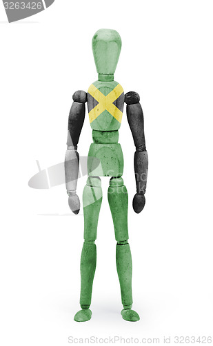Image of Wood figure mannequin with flag bodypaint - Jamaica