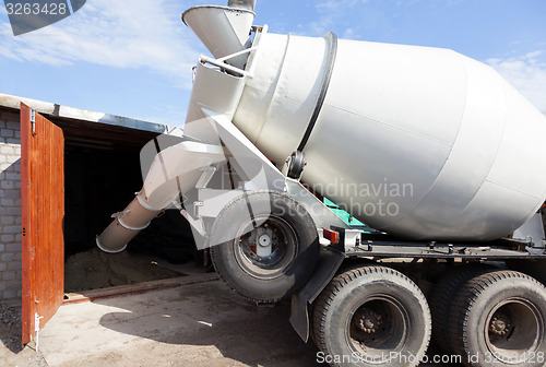 Image of Cement mixer truck transport