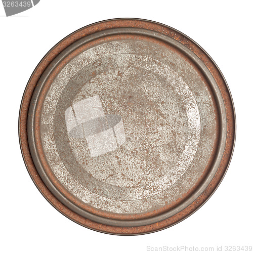 Image of Rusty round tin box