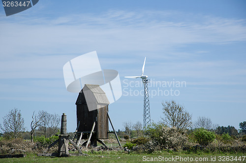 Image of New and old windmills