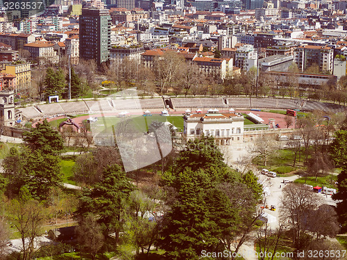 Image of Retro look Milan aerial view