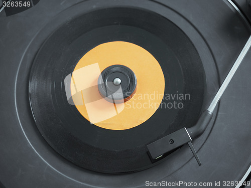 Image of Vinyl record on turntable