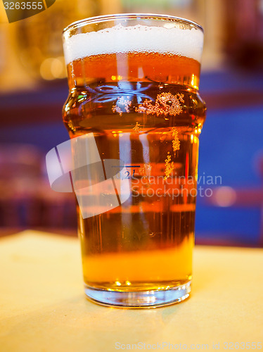 Image of Retro look Pint of British ale beer