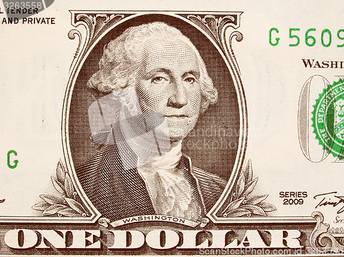 Image of Retro look Detail of One Dollar note 1 Dollar