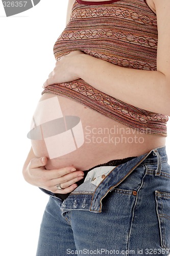 Image of Midsection of pregnant woman