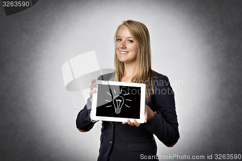 Image of businesswoman with tablet computer