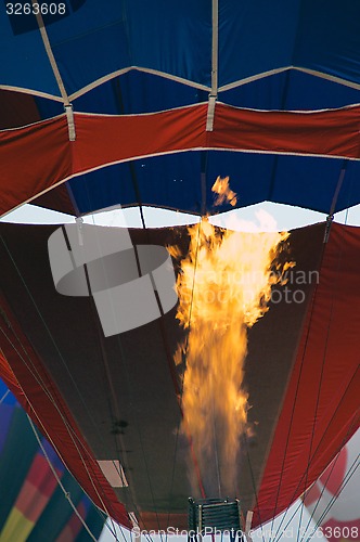 Image of flame from burner of hot air balloon